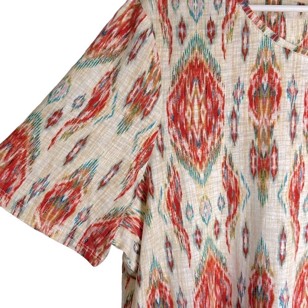 Chico’s Petite Ikat Button-Back Slub Tee Vanity Size 3/US XL #570308662 - Picture 4 of 12